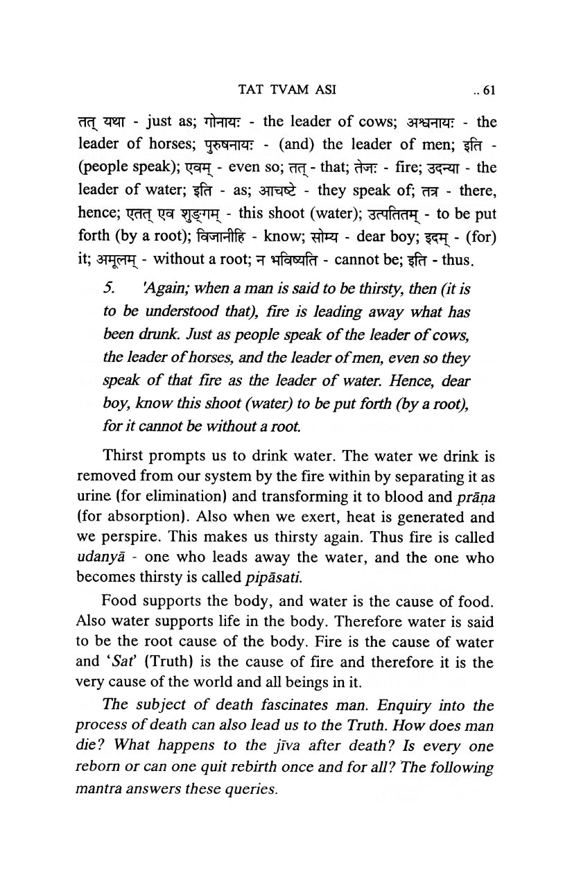 Tat Tvam Asi (Chandogya Upanishad - Chapter 6)